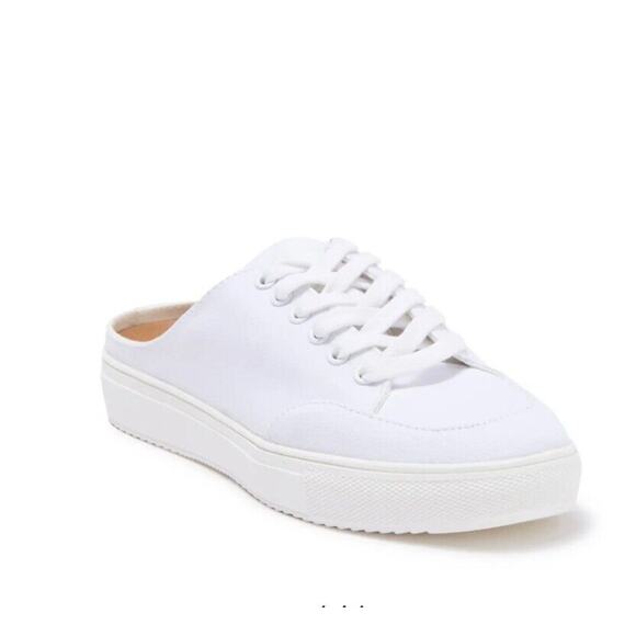 Susina White Leatherette Brynlee Closed Toe Slide-In Casual Mule Sneakers 9 - Picture 1 of 14